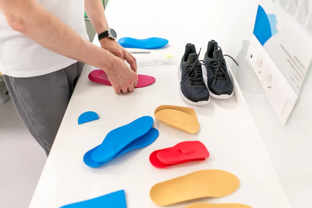 different custom insoles on a table