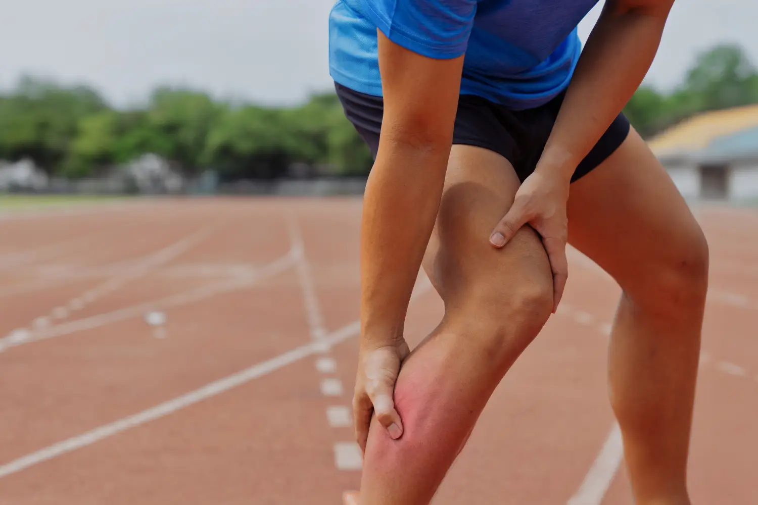a runner getting calf cramps
