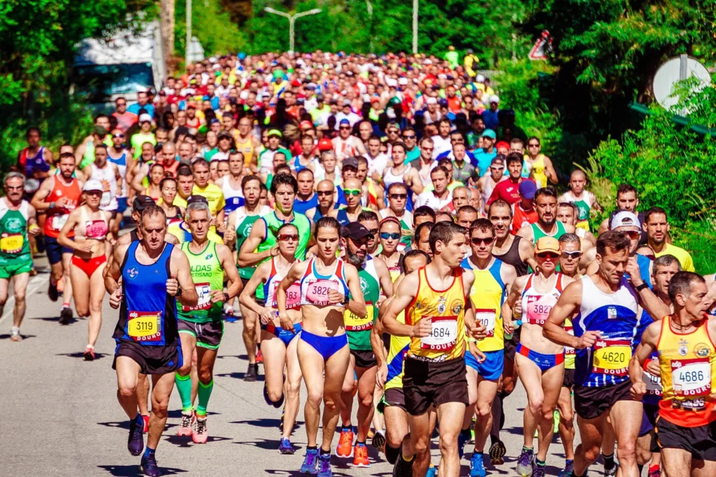 Lots of marathon runners