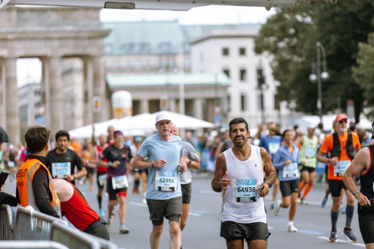 man running in a marathon