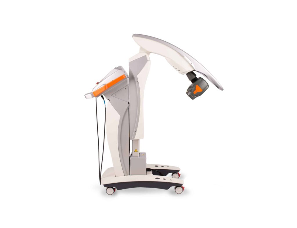 Side profile of the ASA M8 robotic laser therapy device
